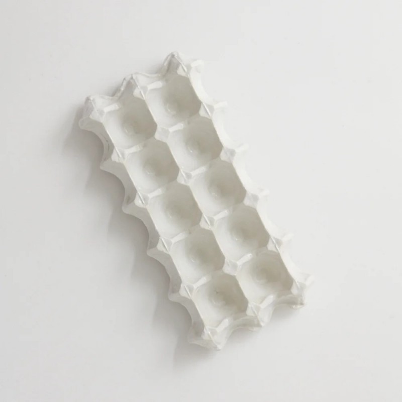 CERAMICS EGG PLATE 10 WHITE